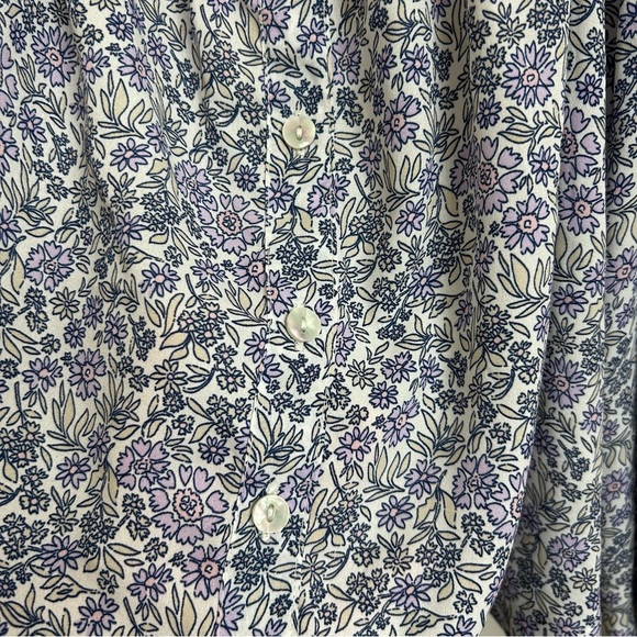 American Eagle Womens Size L Off The Shoulder Cropped Floral Button Front Blouse - Picture 5 of 10